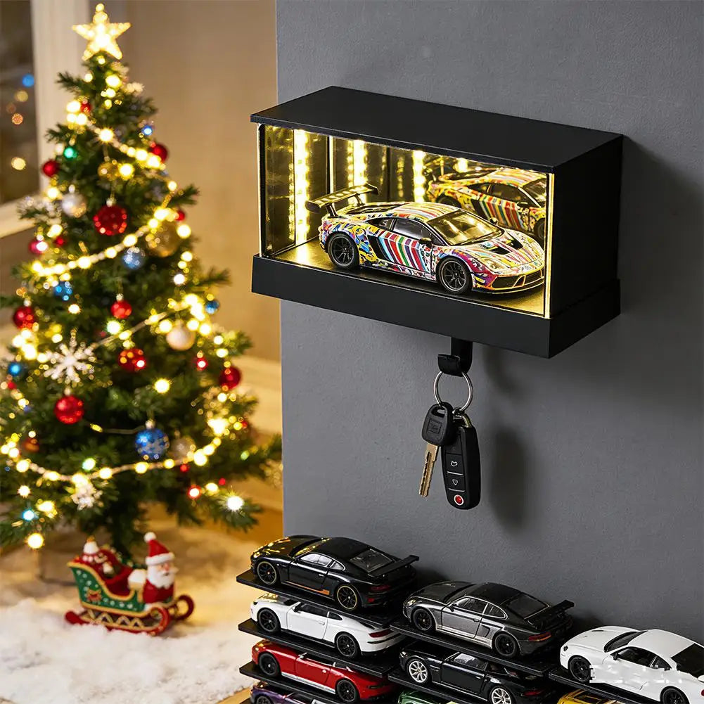 LED Infinity Mirror Garage Key Holder Wall Light
