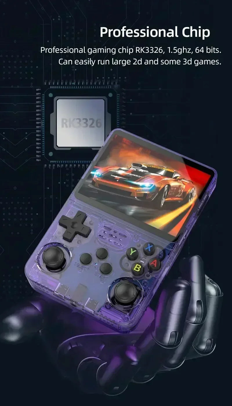 Handheld Game Console - 3.5 Inch IPS Screen R36S Device with Built-in Games