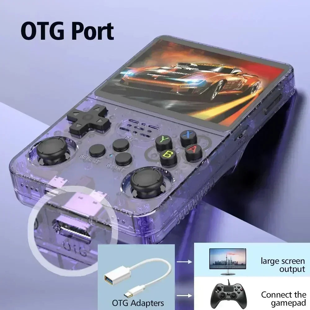 Handheld Game Console - 3.5 Inch IPS Screen R36S Device with Built-in Games