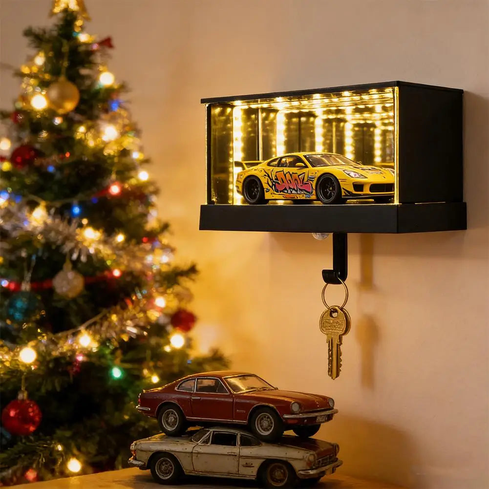 LED Infinity Mirror Garage Key Holder Wall Light