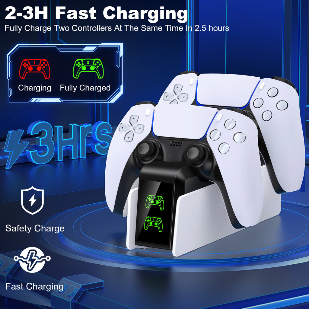 PS5 Controller Charger  LED light Dual Stand Charger Dock PS5 Controller Charging Station Accessories for PlayStation 5