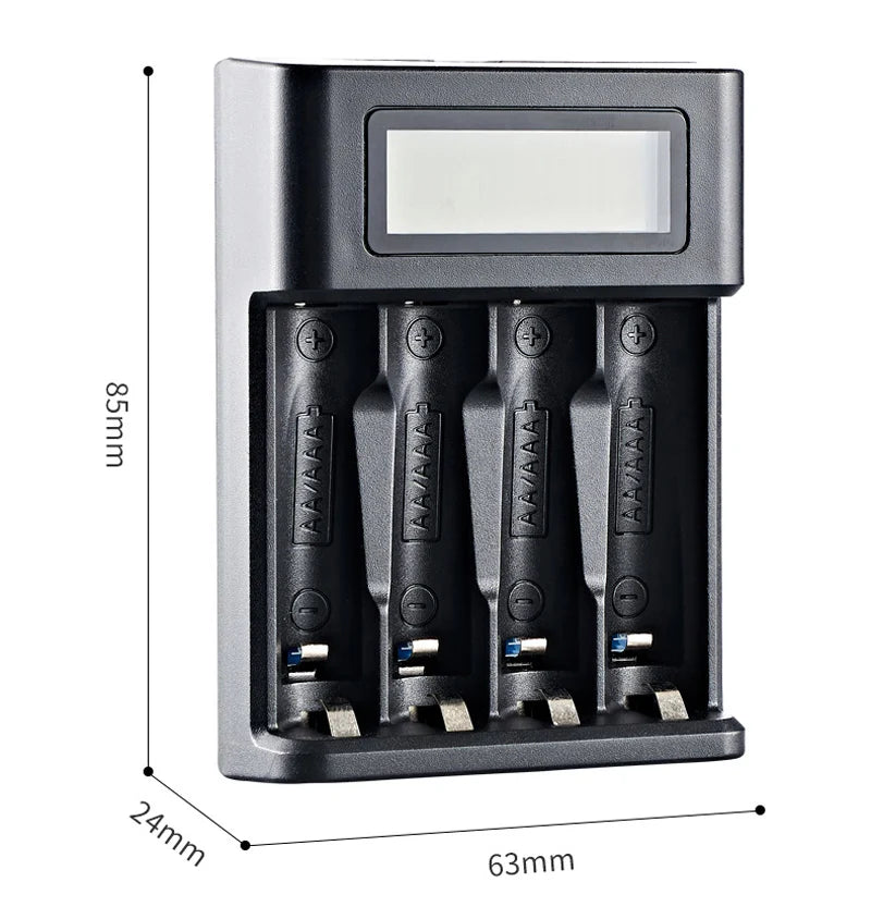 Smart AA/AAA Battery Charger with lcd display (4 slots USB Charger