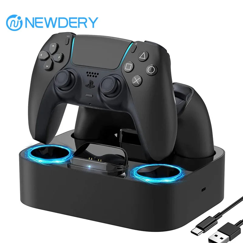 PS5 Controller Charger Station for Playstation 5 Dual for for DualSense Edge Control Fast Charging Dock Stand with Cable