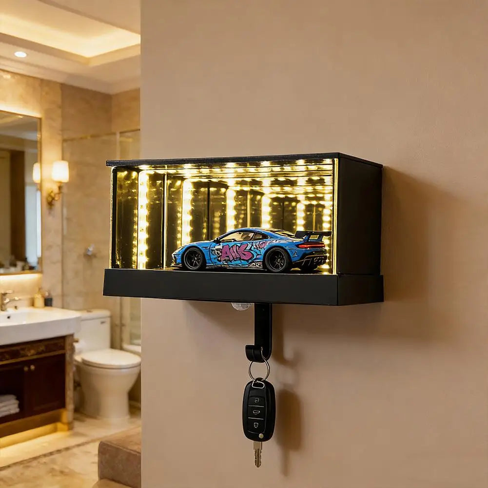 LED Infinity Mirror Garage Key Holder Wall Light