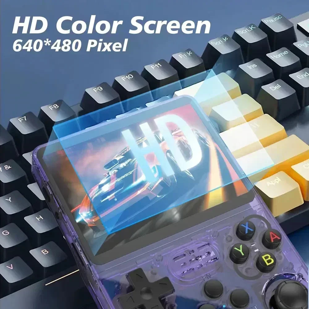 Handheld Game Console - 3.5 Inch IPS Screen R36S Device with Built-in Games