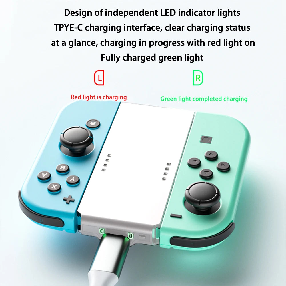 For Joypad Charging Grip 3400mAh Controller Charging Station TPYE-C Charger Station with Charging Indicator for Switch Joy-Con